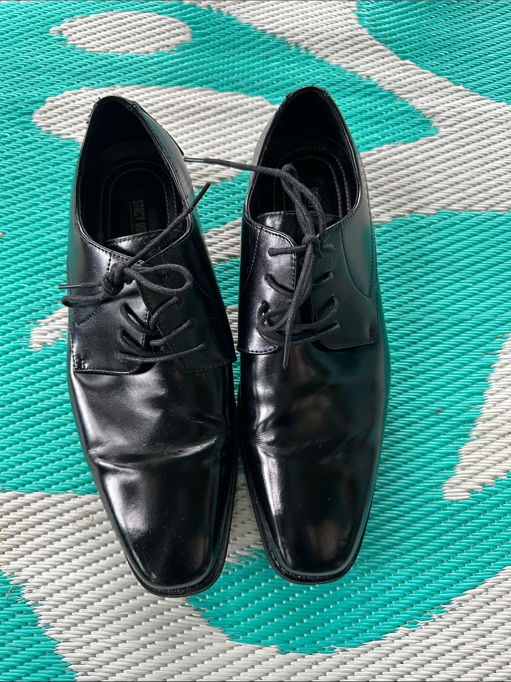 Classic Black Men's Dress Oxfords - Sleek Lace-Up Formal Shoes 12